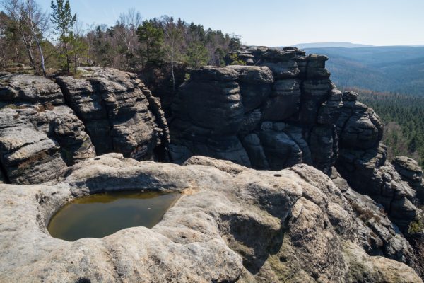 Ausblick Opferkessel, Westaussicht vom Pfaffenstein