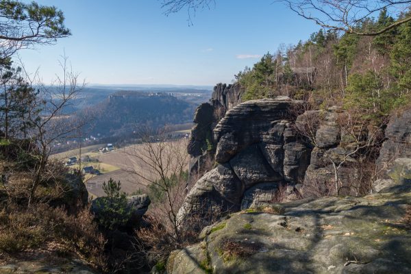 Ausblick vom Lilienstein auf Königstein