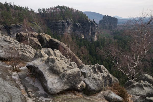 Ausblick Breite Kluft, Schrammsteine